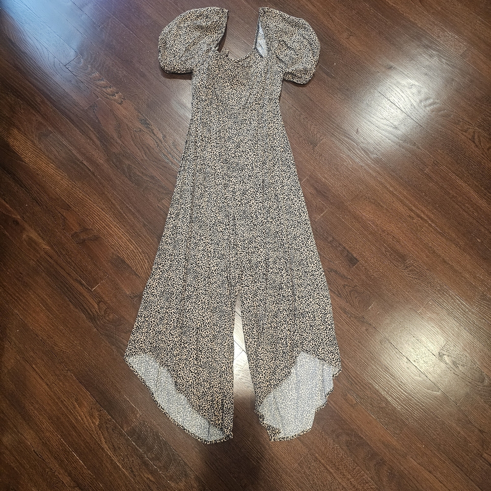 Francesca's Collections Black and White Patterned Jumpsuit